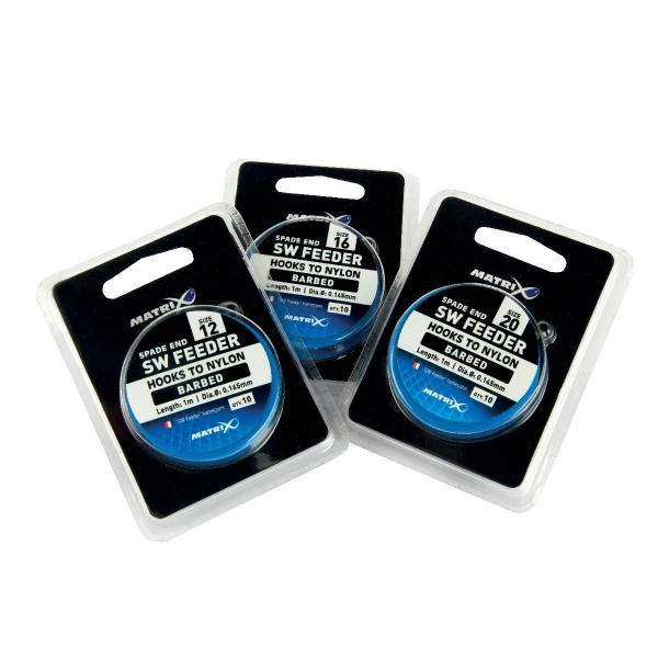 Matrix Spade End Sw Feeder Hooks To Nylon Size 20. 0.14mm 3 Matrix Spade End Sw Feeder Hooks To Nylon Size 20. 0.14mm
