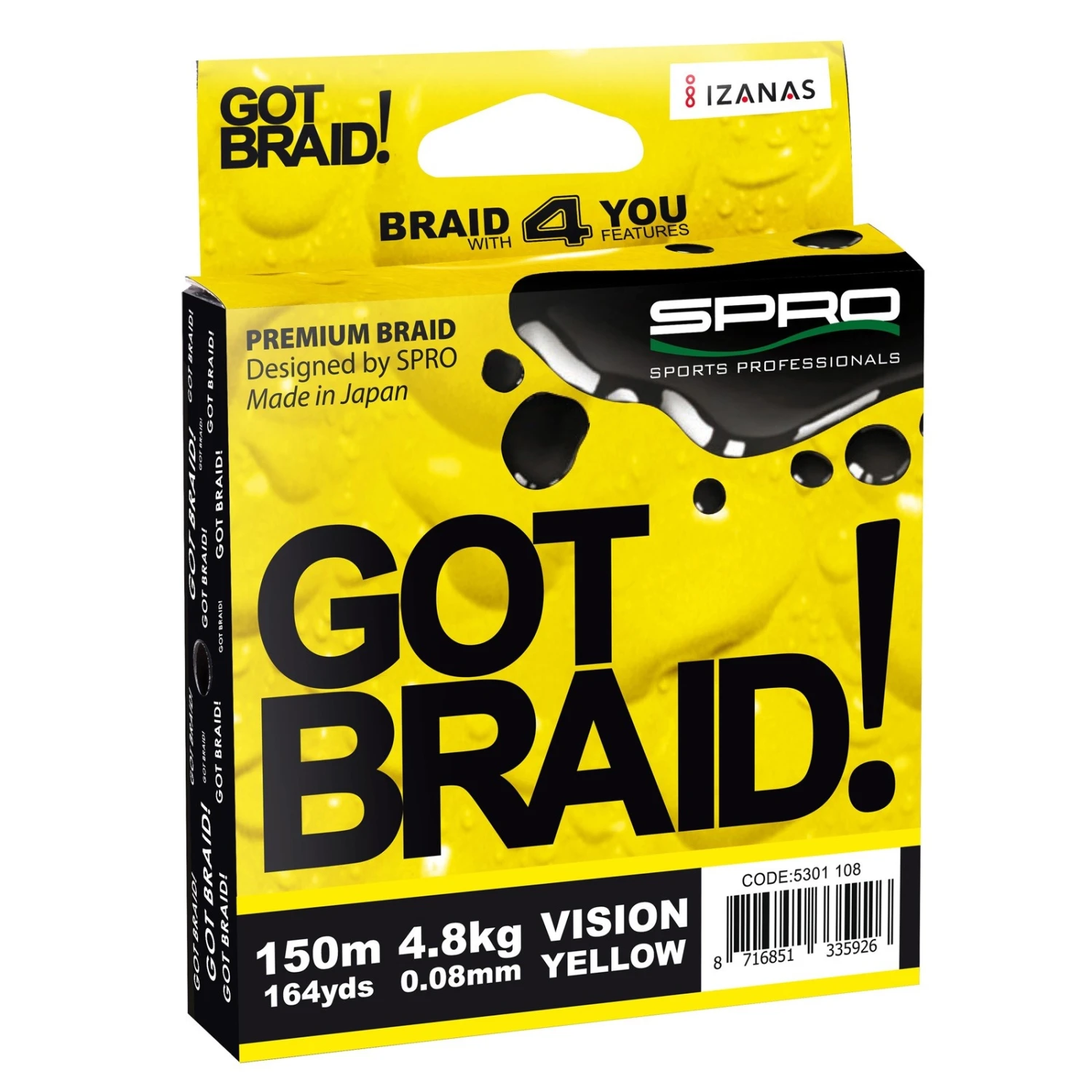 Spro GOT BRAID VISION YELLOW 3 Spro GOT BRAID VISION YELLOW