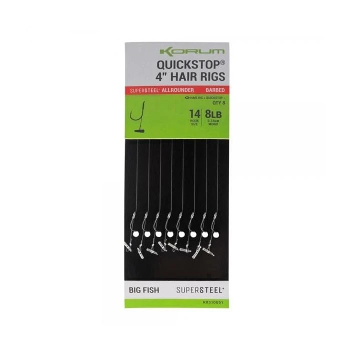 Quickstops 4” Hair Rigs Barbed 4 Quickstops 4” Hair Rigs Barbed - Afbeelding 2